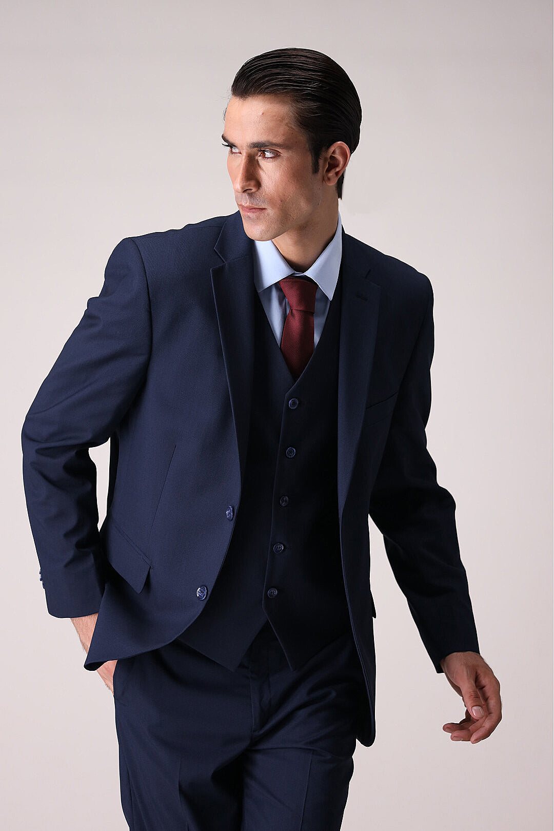 Blue Three Piece Suit