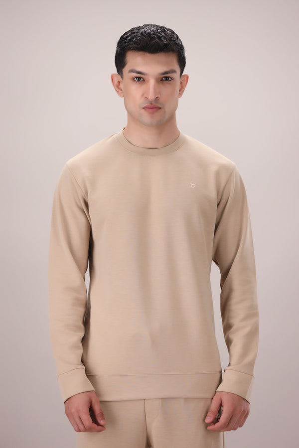 Luxe Stretch Beige Sweat Shirt