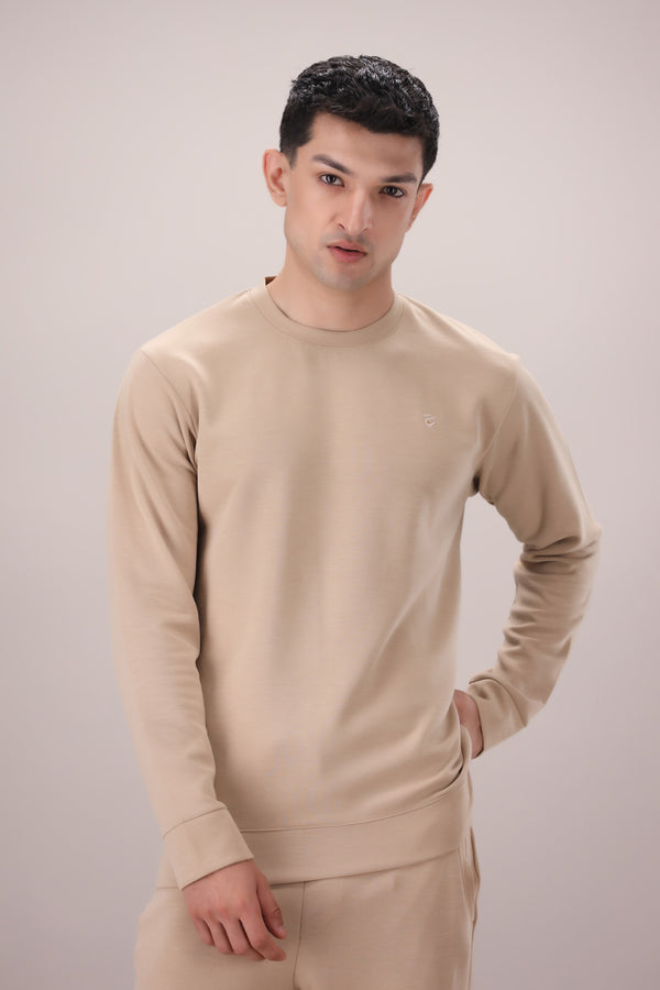 Luxe Stretch Beige Sweat Shirt