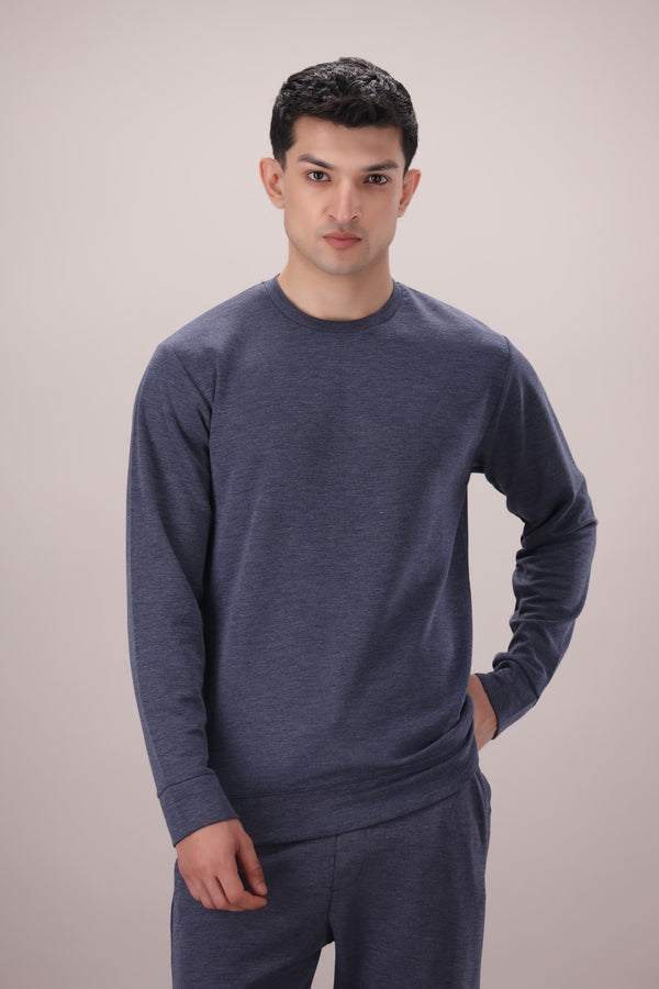 Luxe Stretch Navy Sweat Shirt