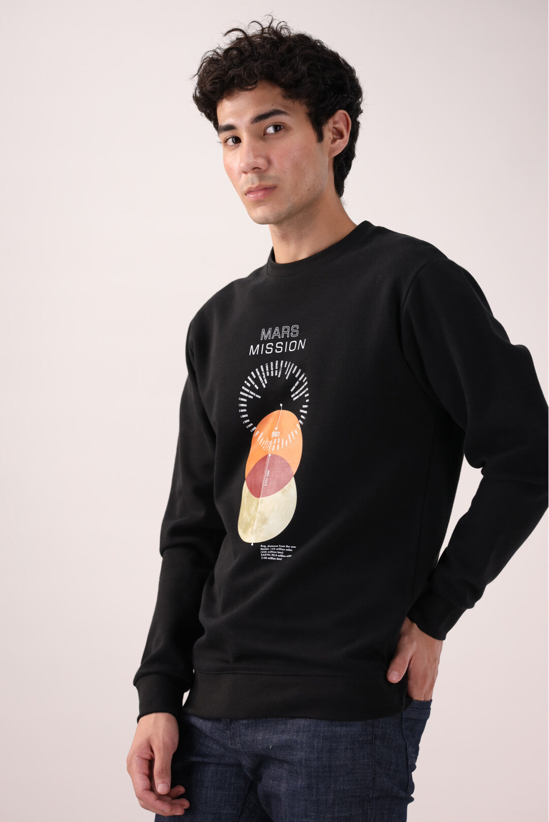 Black Graphics Sweat Shirt