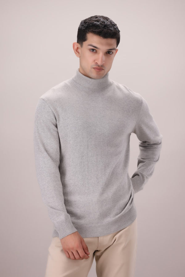 Grey Cotton Knit Sweatshirt