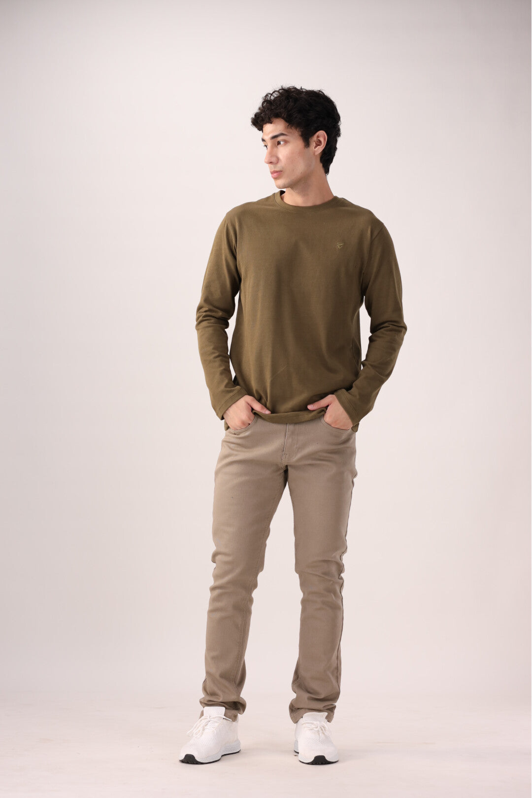 Olive Full-Sleeve T-Shirt