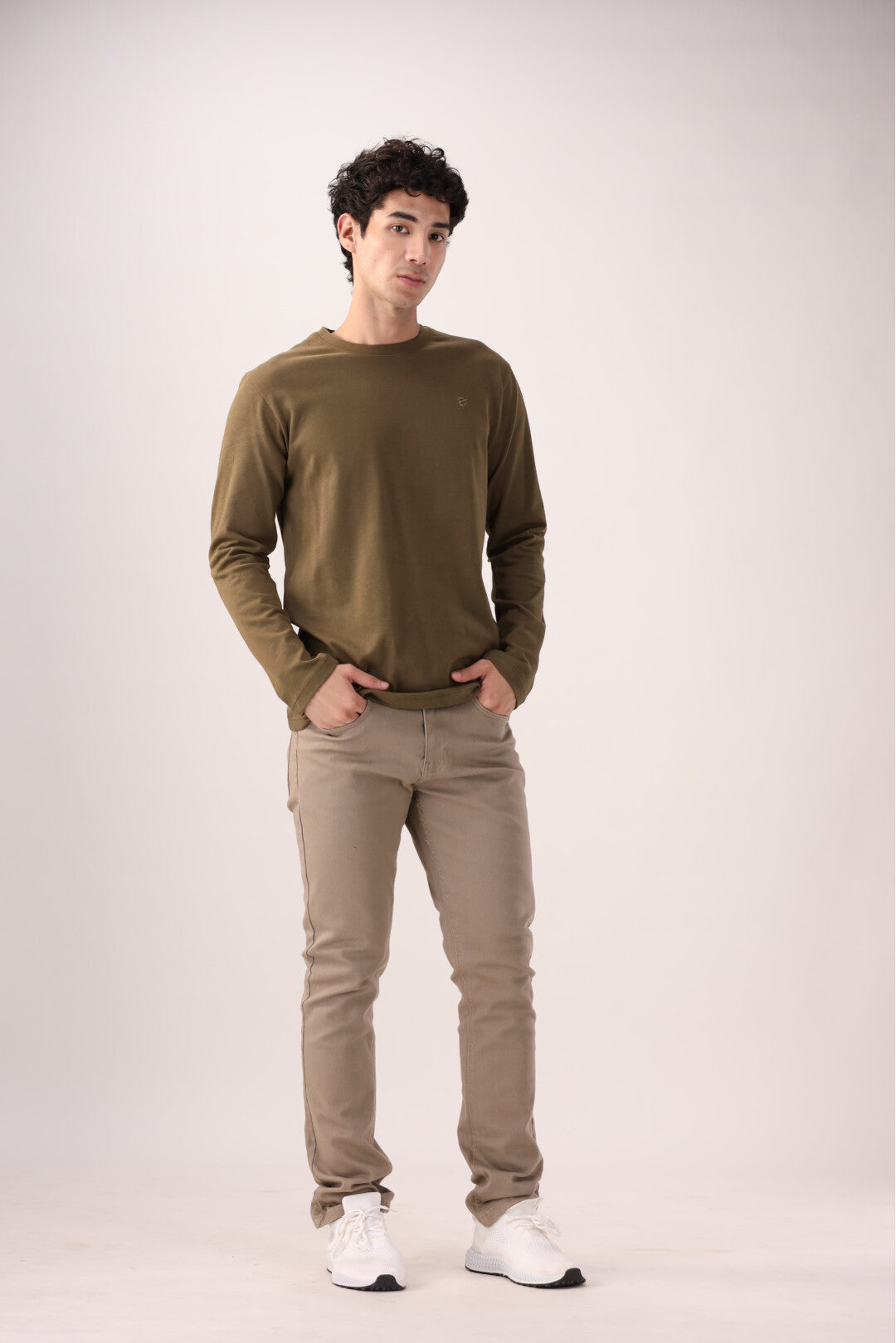 Olive Full-Sleeve T-Shirt