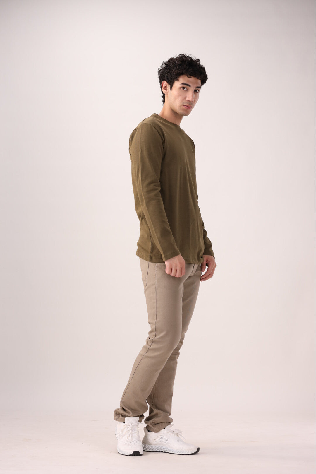 Olive Full-Sleeve T-Shirt