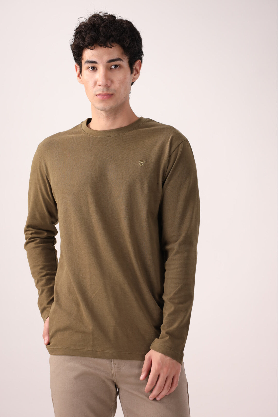 Olive Full-Sleeve T-Shirt