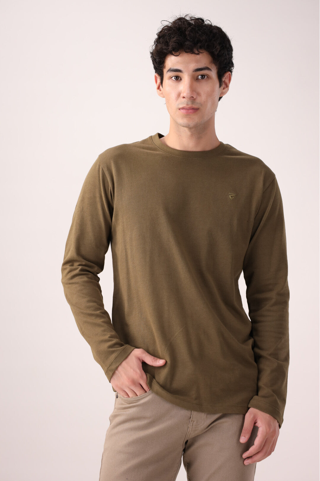 Olive Full-Sleeve T-Shirt