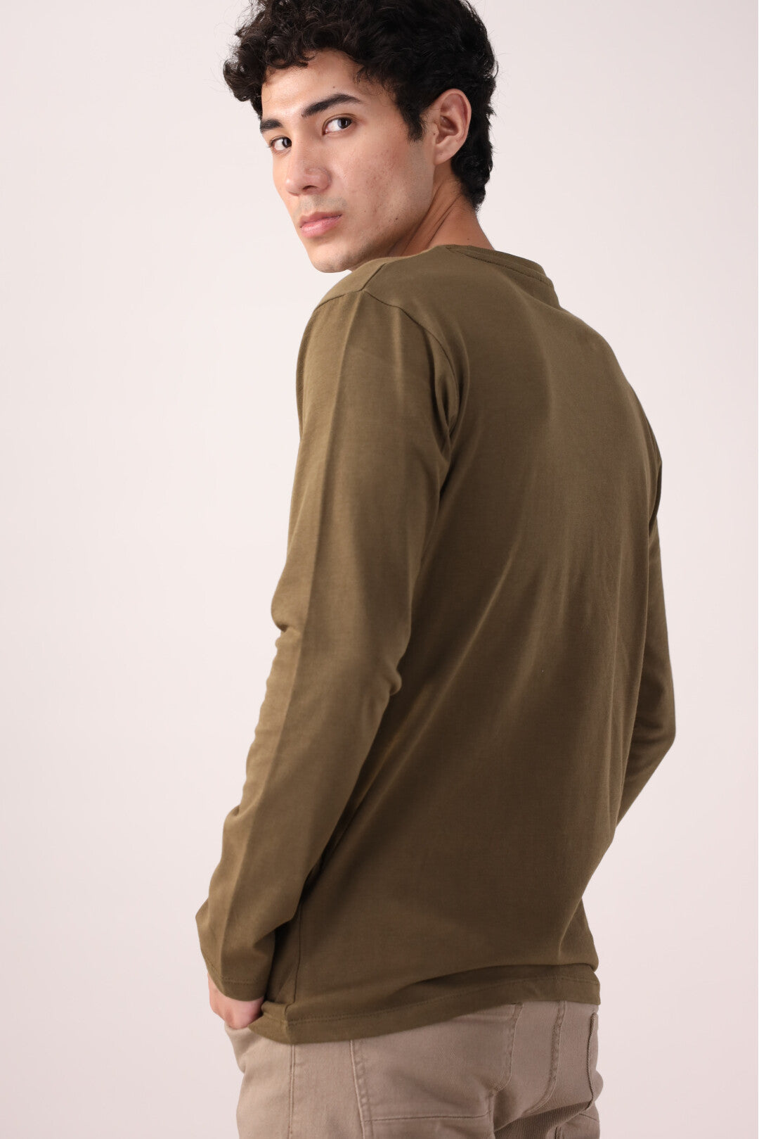 Olive Full-Sleeve T-Shirt