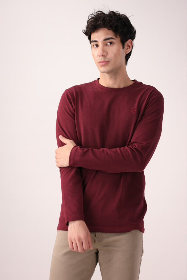 Plum Full-Sleeve T-Shirt