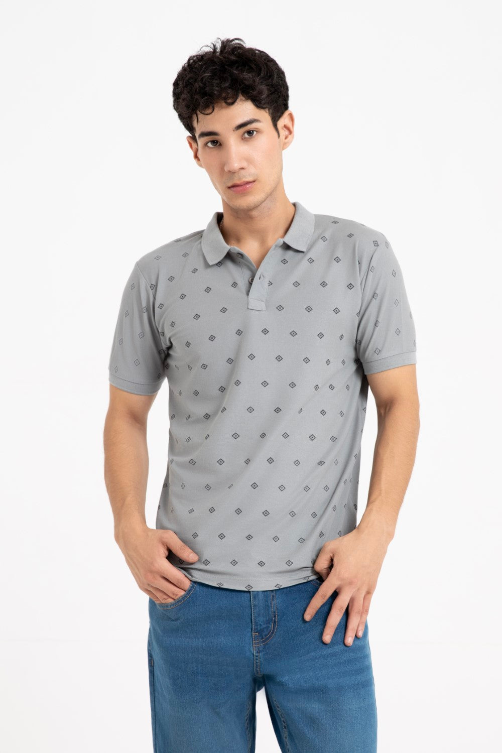 Grey Collar T Shirt