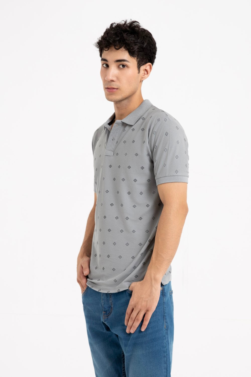 Grey Collar T Shirt