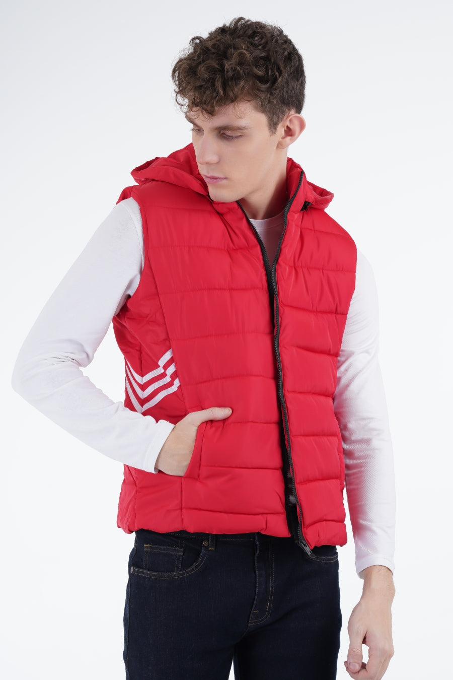 Red Hooded Gilet