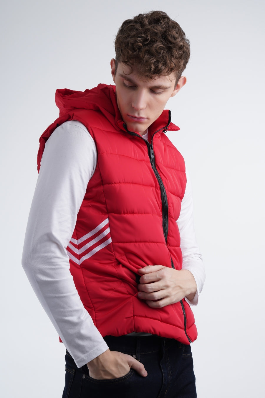 Red Hooded Gilet
