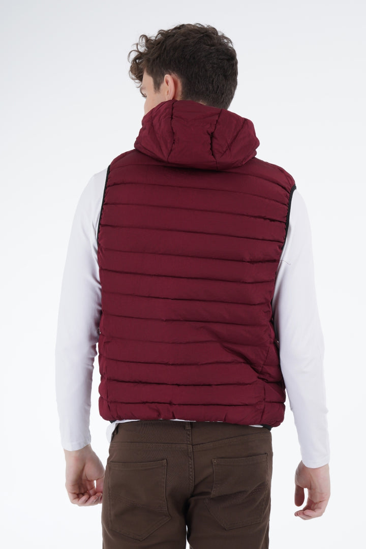 Maroon Hooded Gilet Equator