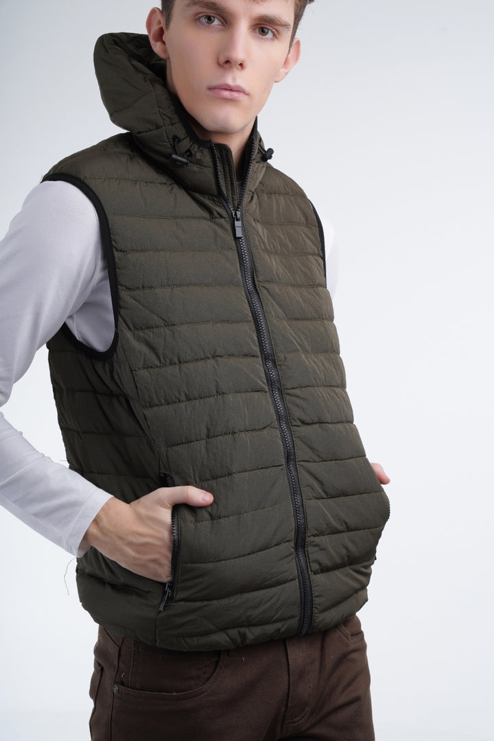 Olive Quilted Gilet Equator