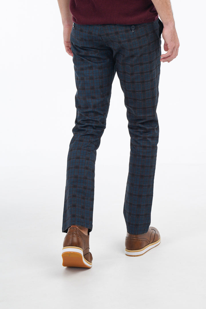 Navy Windowpane Pants Equator