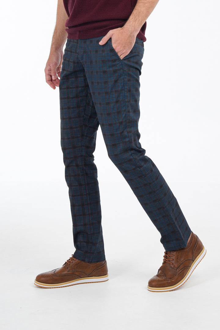 Navy Windowpane Pants Equator