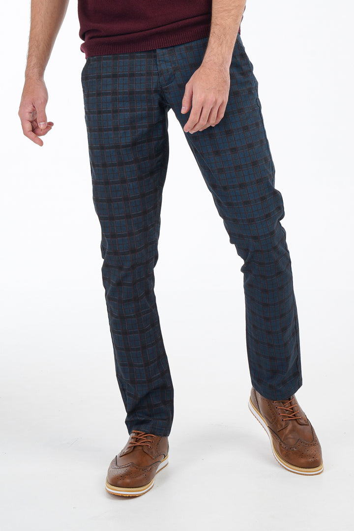 Navy Windowpane Pants Equator