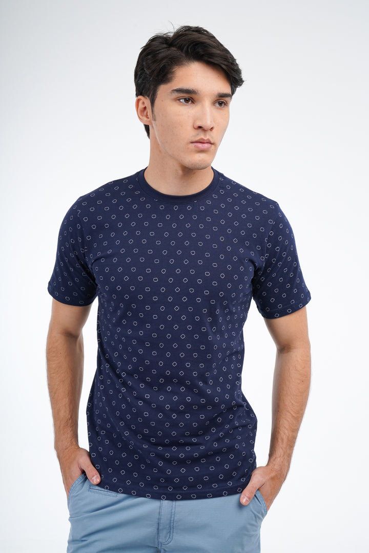 Navy Printed T-Shirt Equator