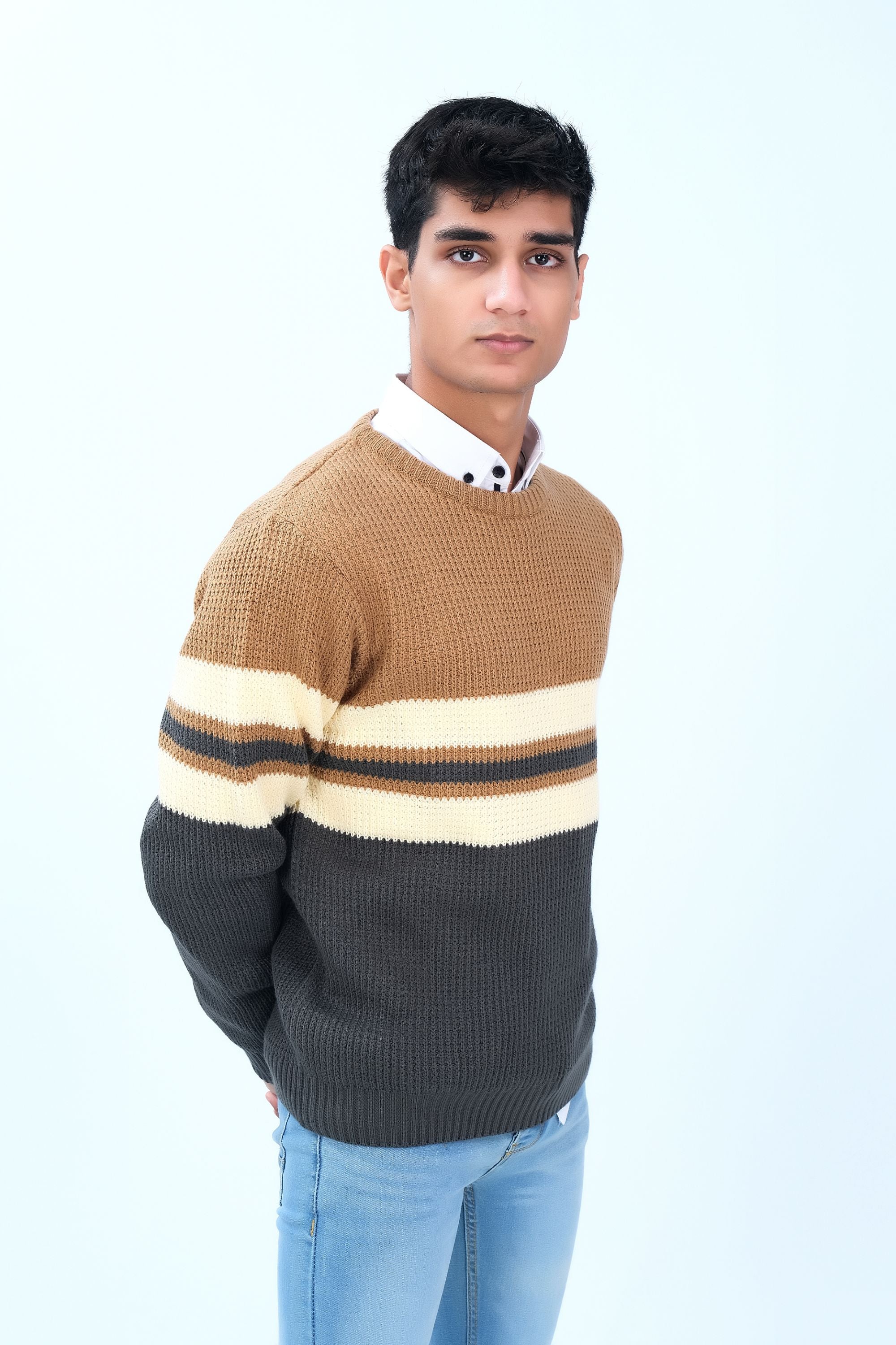 Smart Khaaki  Sweater