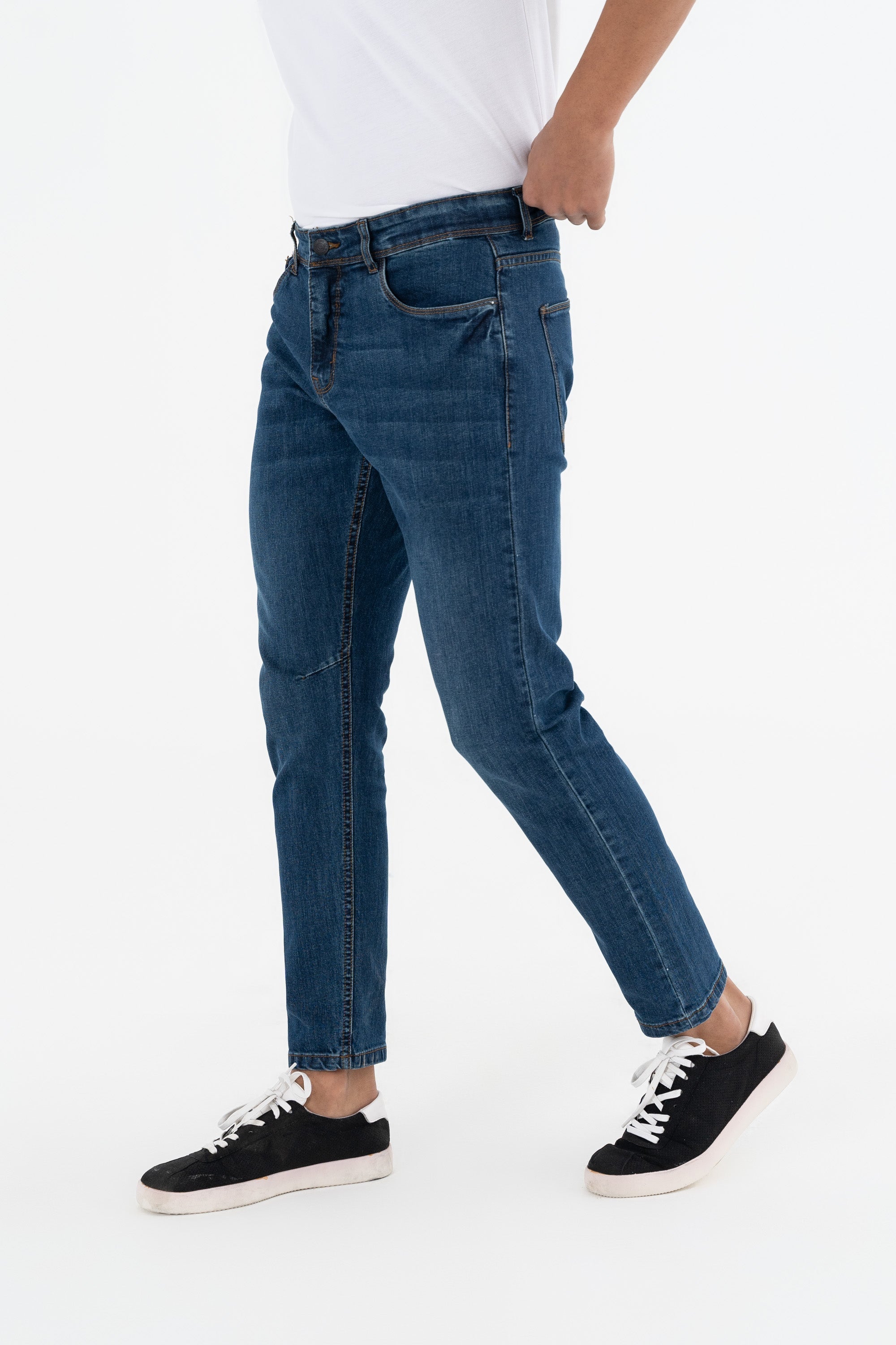 Dark Blue Cropped Jeans