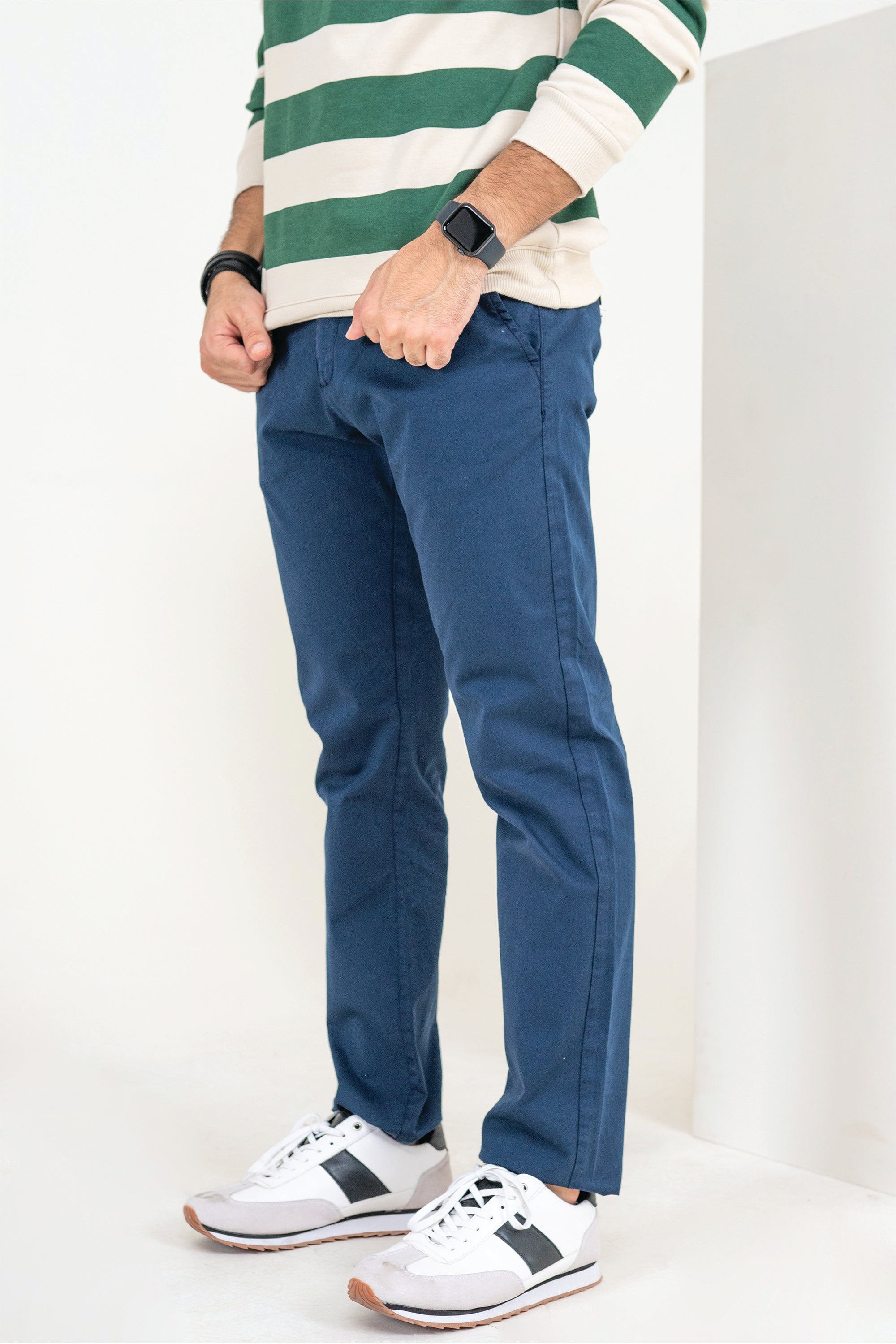 Navy Cropped Fit Pants