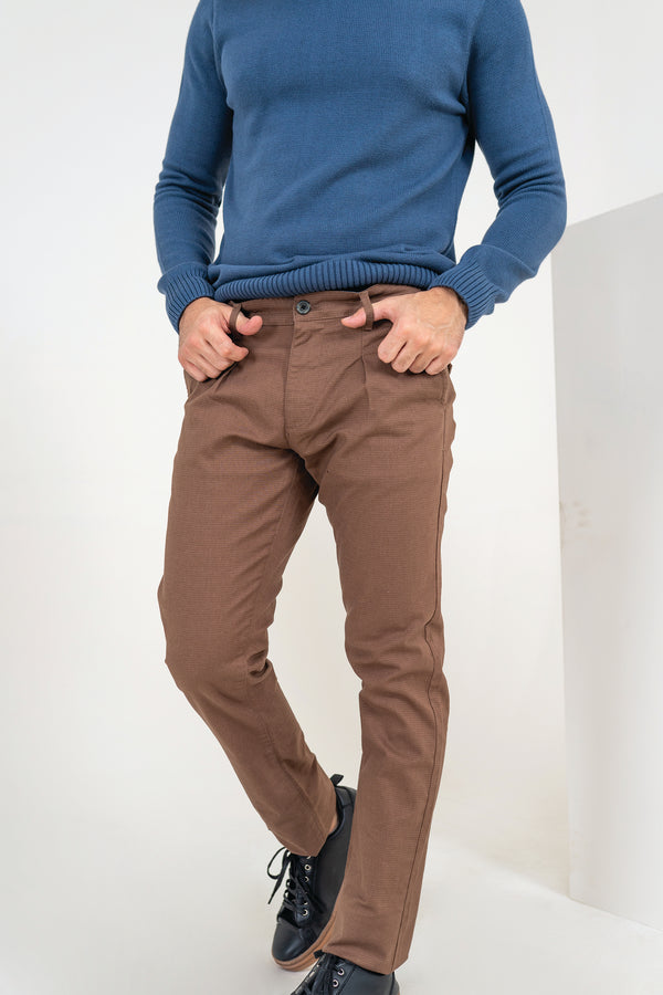 Brown Slim Fit Pants