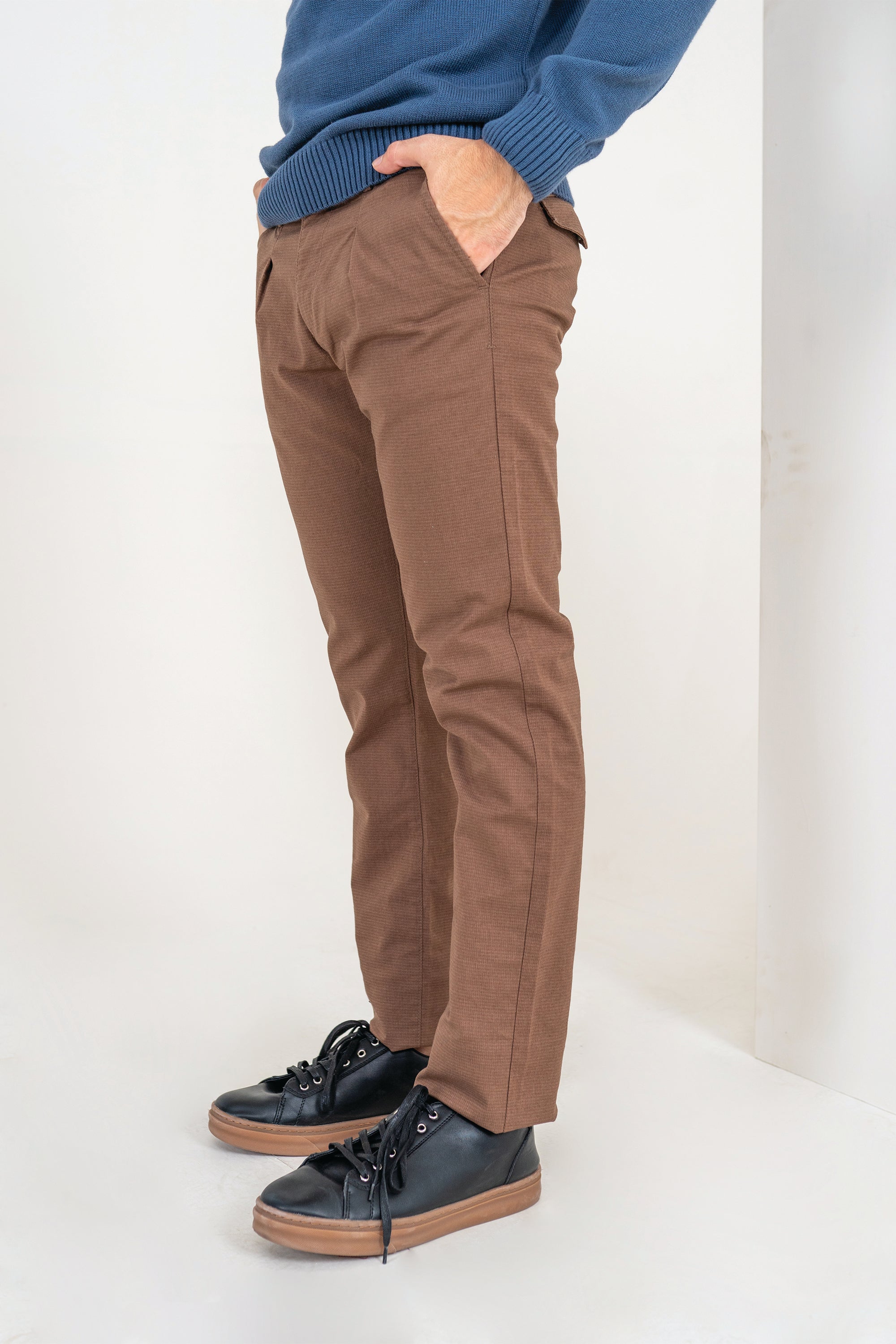 Brown Slim Fit Pants