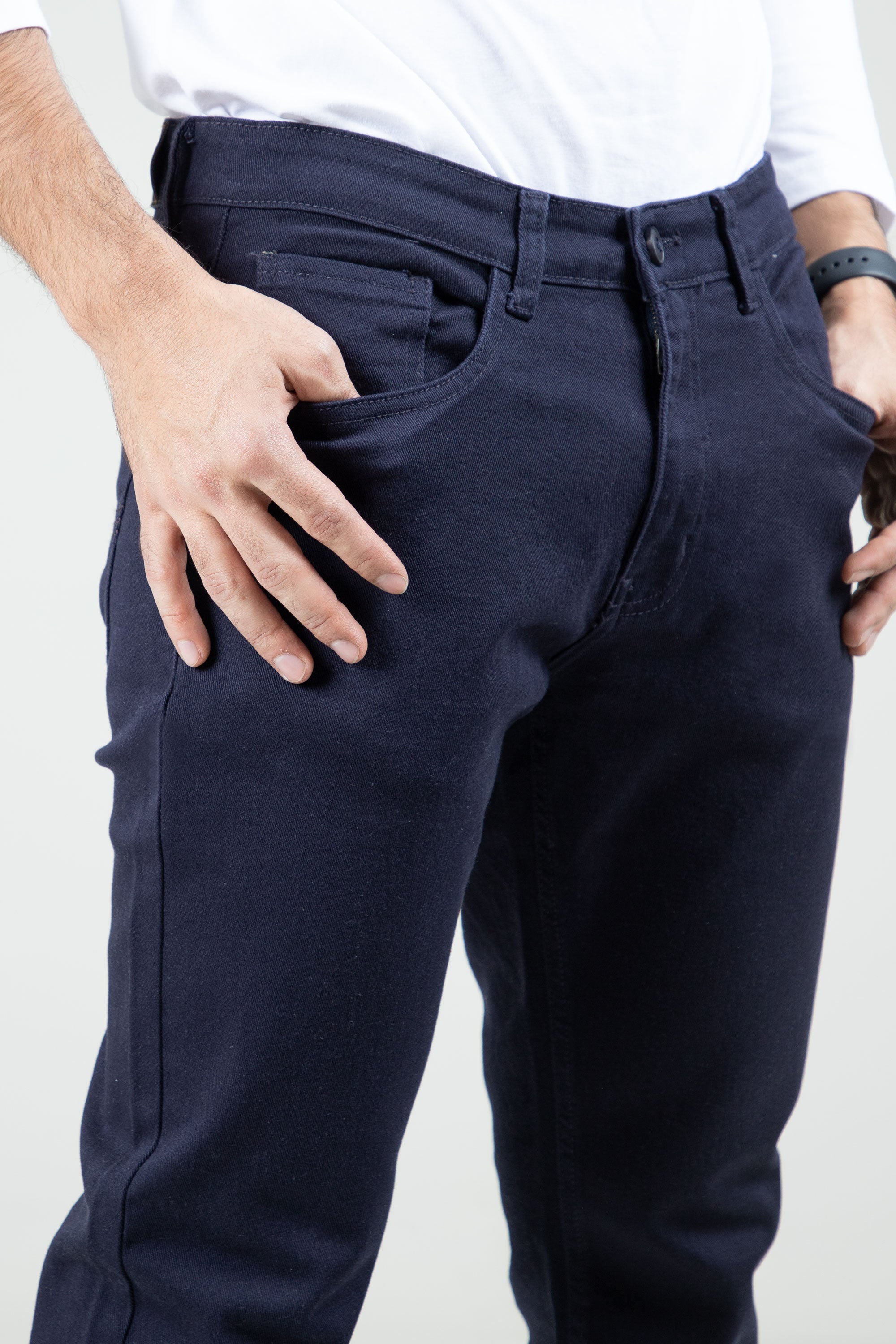 Navy-Slim Fit Pants
