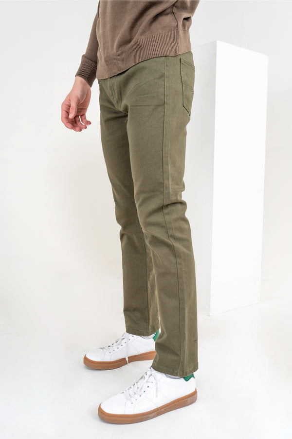 Olive Slim Fit Pants