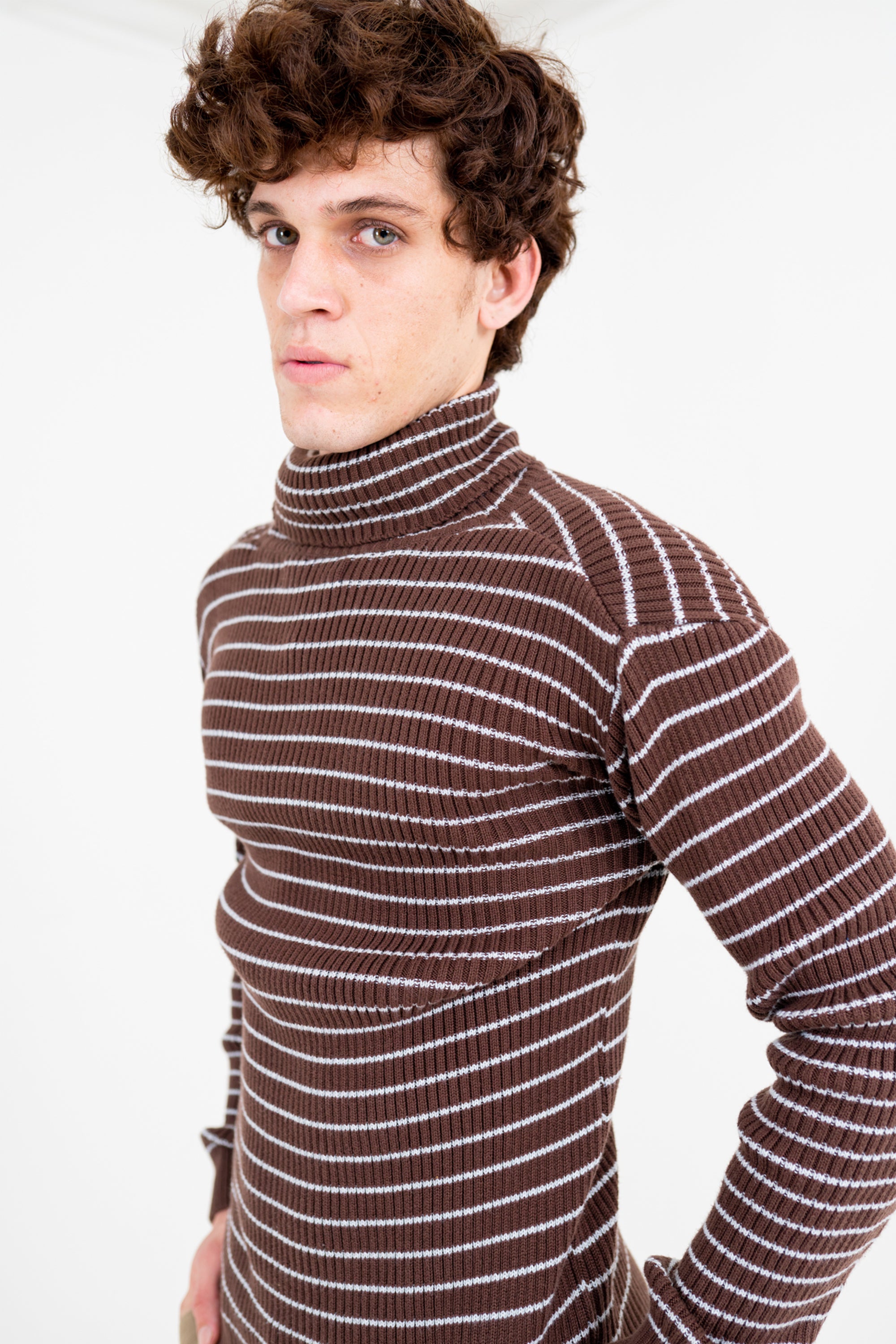 Brown Knit Roll Neck Equator
