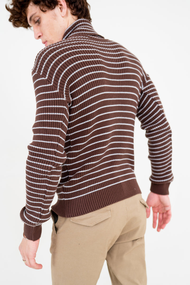 Brown Knit Roll Neck Equator