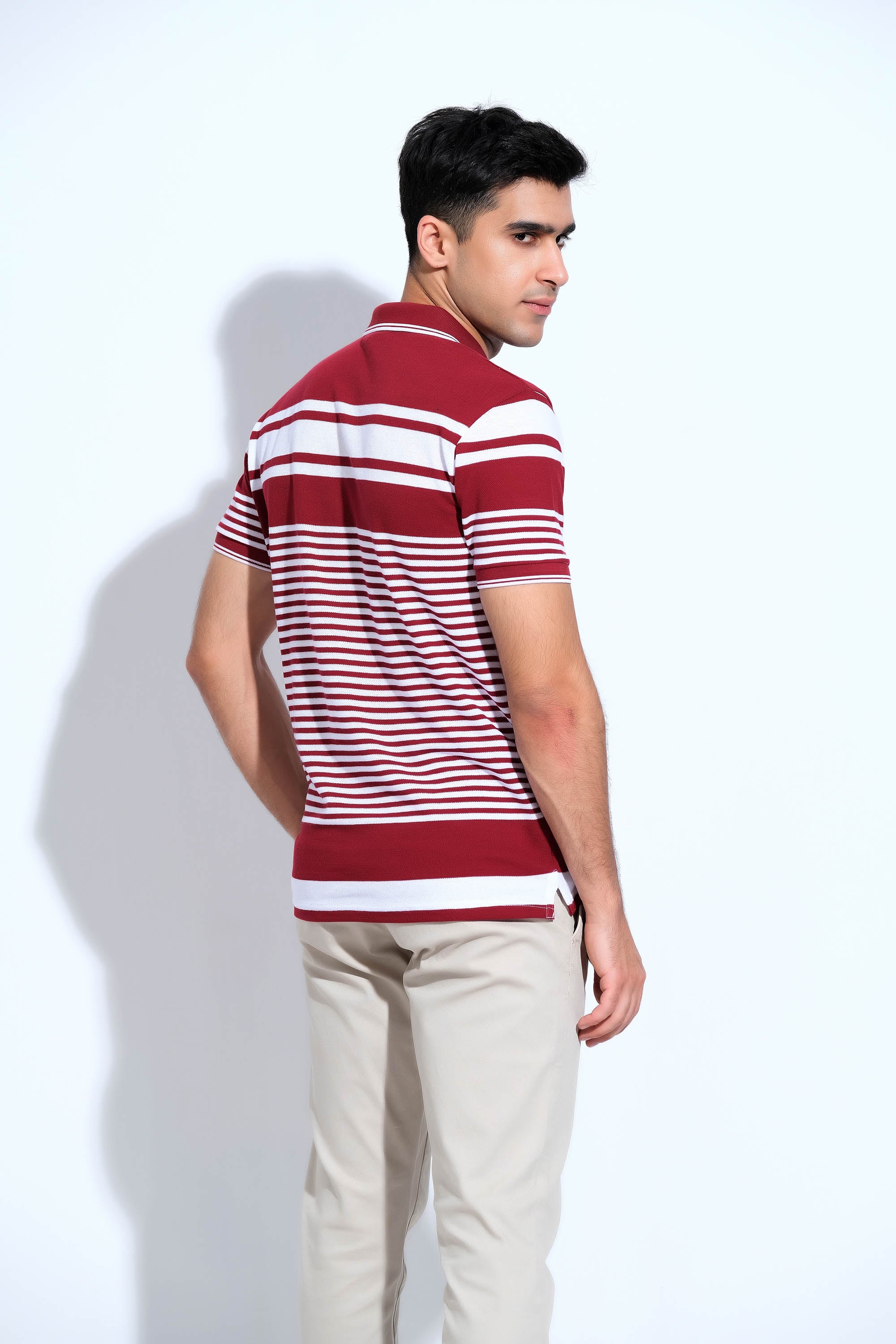 Maroon & White Gent's Polo Shirt
