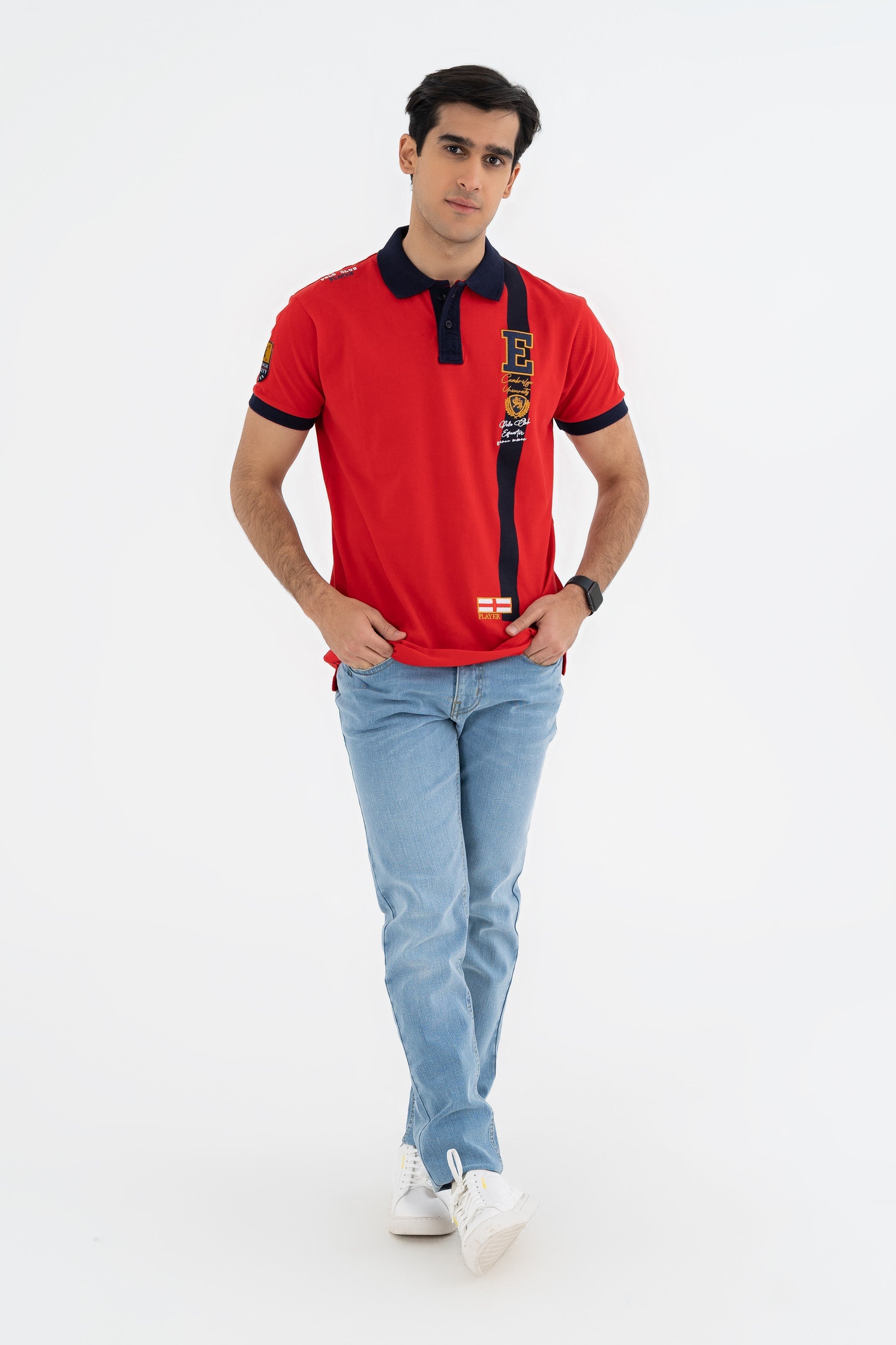 Red and Blue Polo Shirt