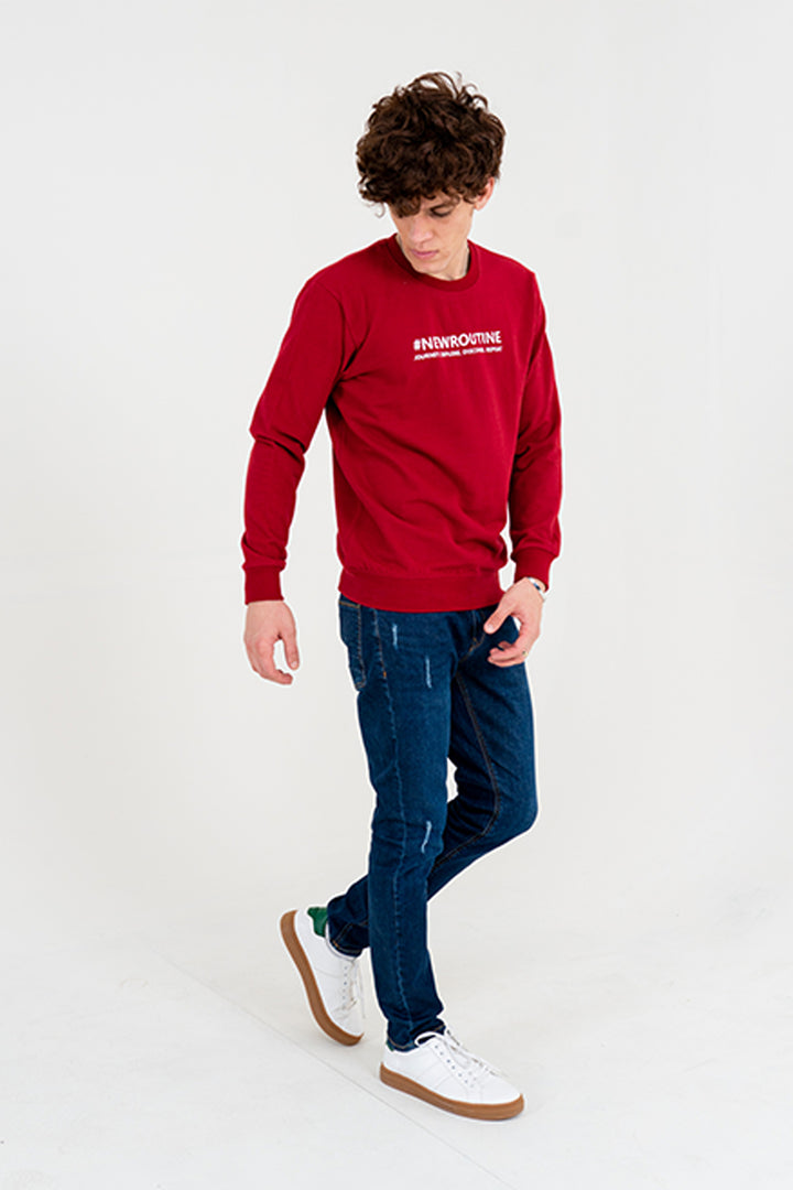 New Routine Sweatshirt-Maroon Equator