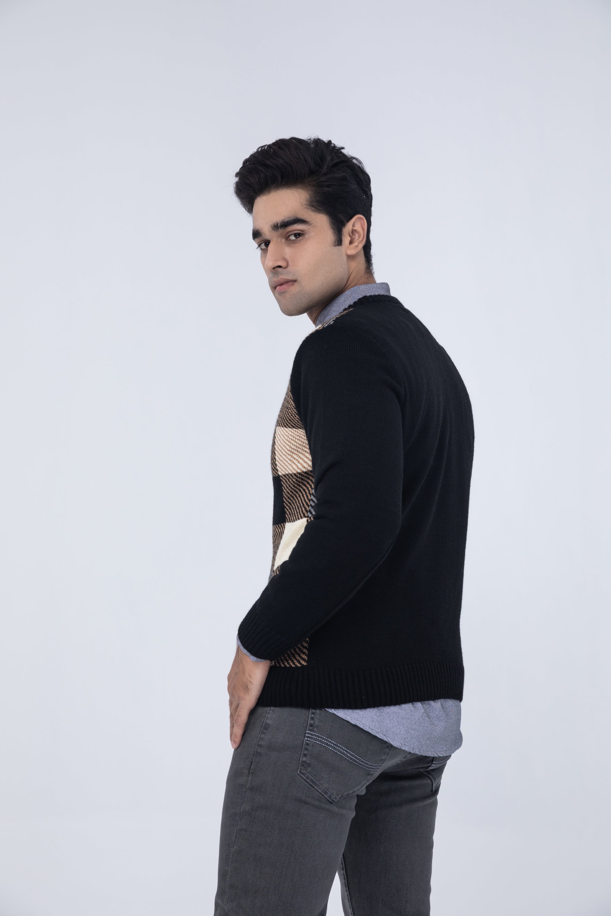 Black Sweater Gents R-Nk