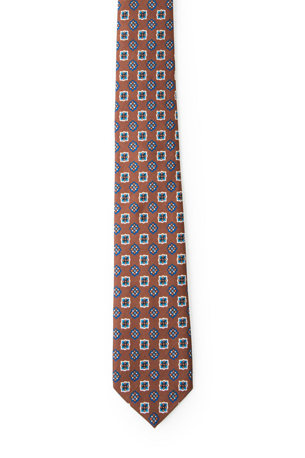 Brown Floral Tie Loose