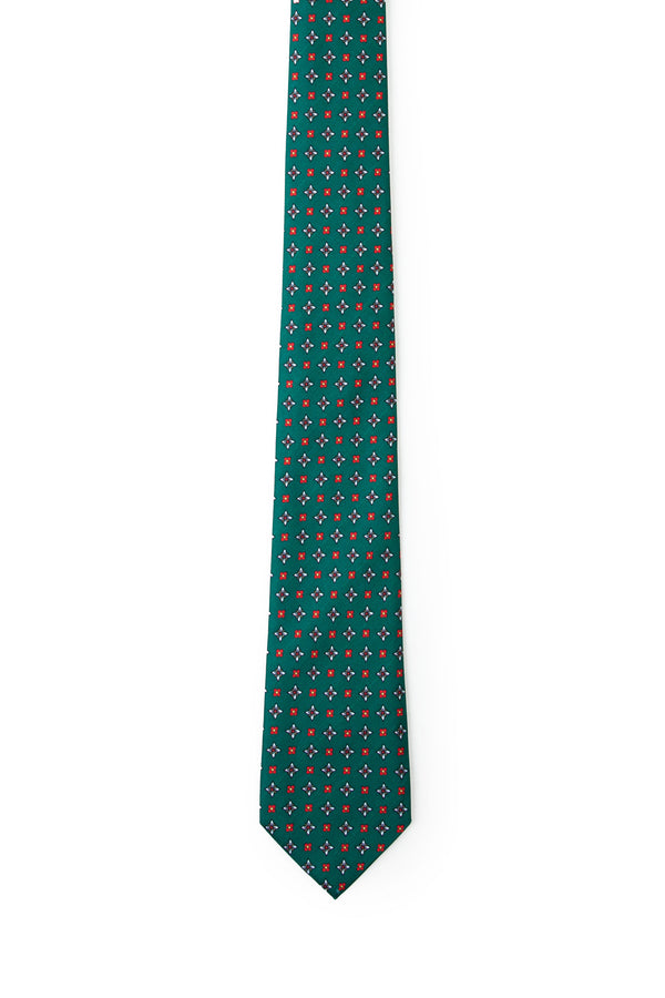 Green Floral Tie Loose