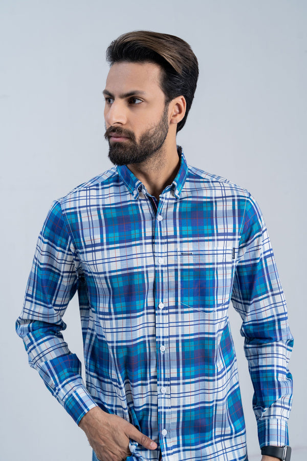 Blue Digital Print Shirt