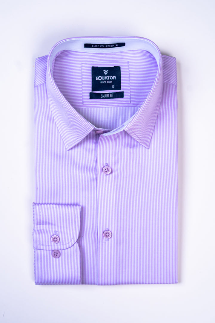 Mauve Striped Formal Shirt Equator