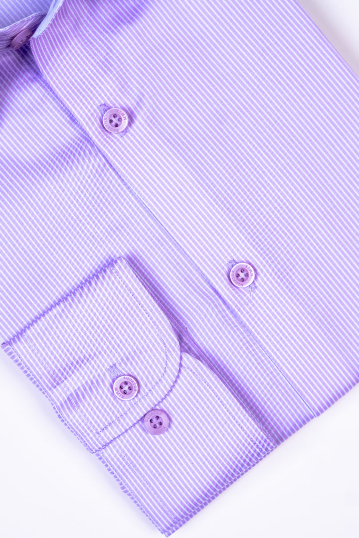 Mauve Striped Formal Shirt Equator