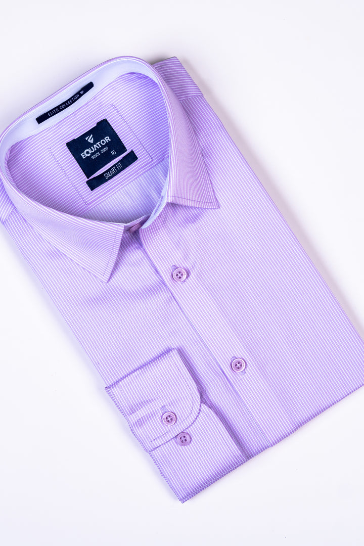 Mauve Striped Formal Shirt Equator