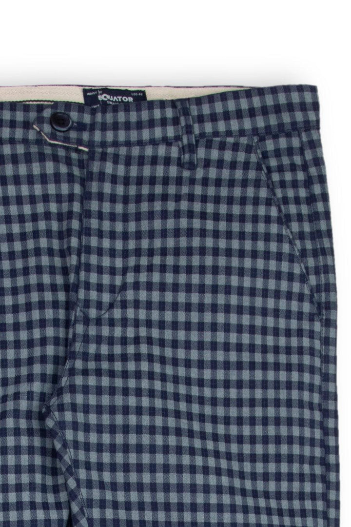 BLUE GINGHAM PANTS - Equator Stores