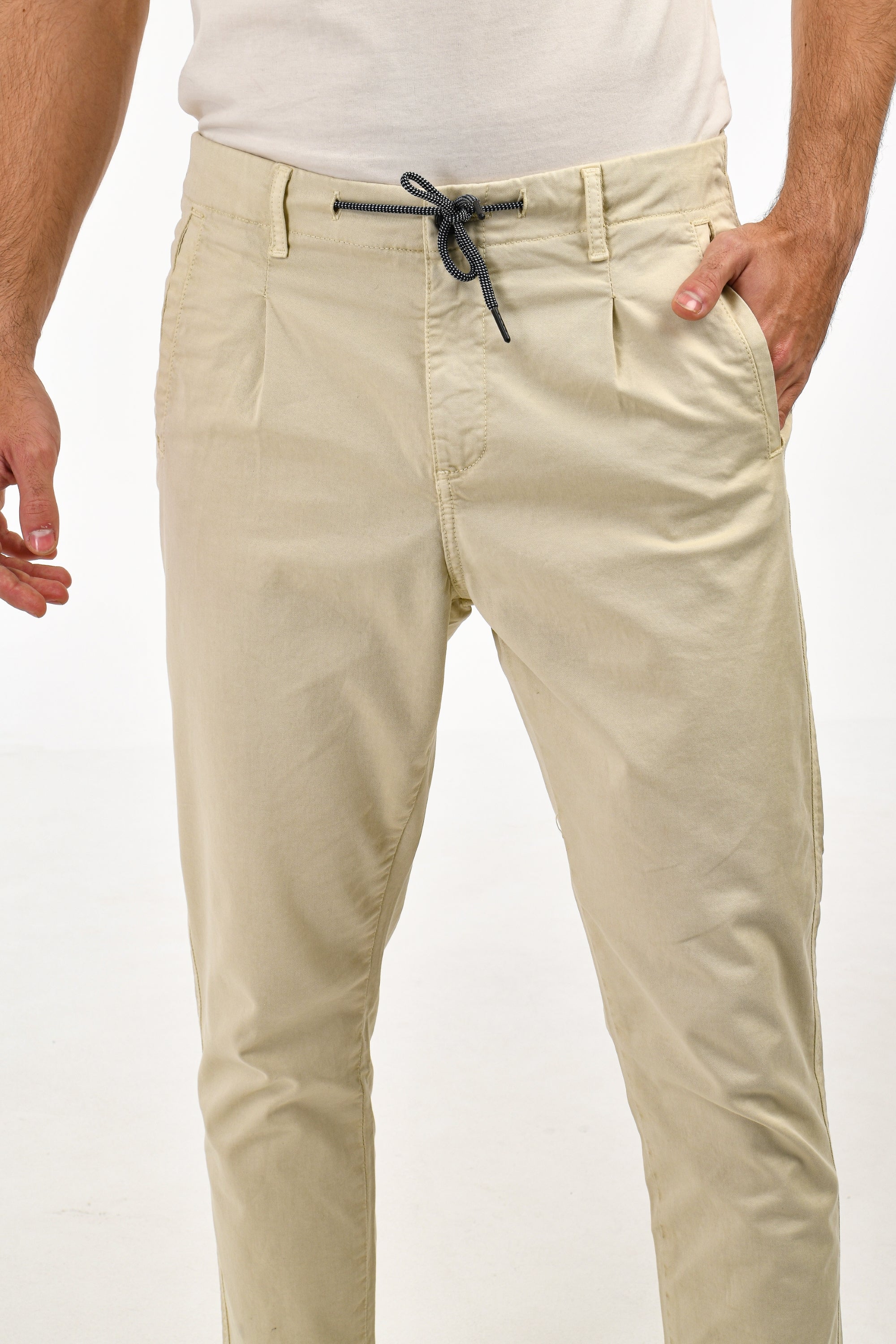 Cropped Fit Stone Chinos