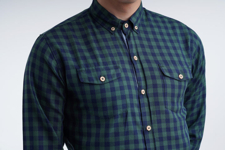 Green Gingham Shirt Equator