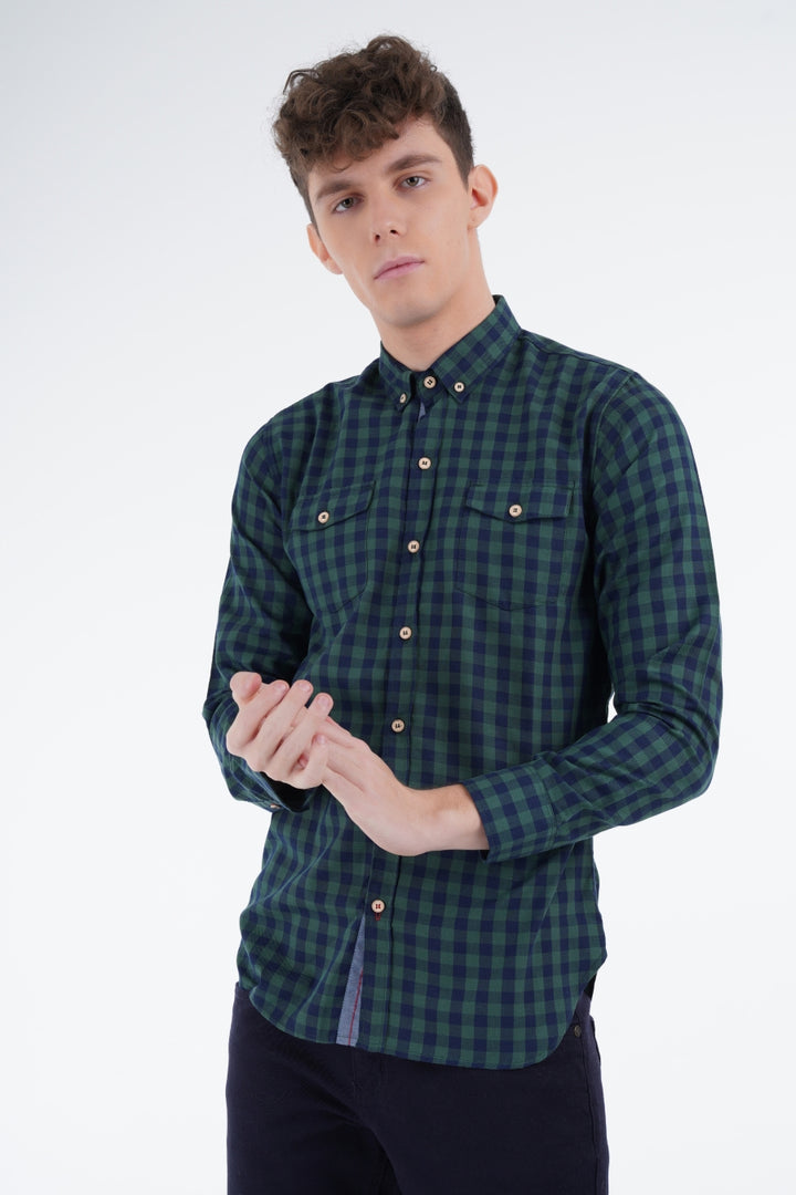 Green Gingham Shirt Equator