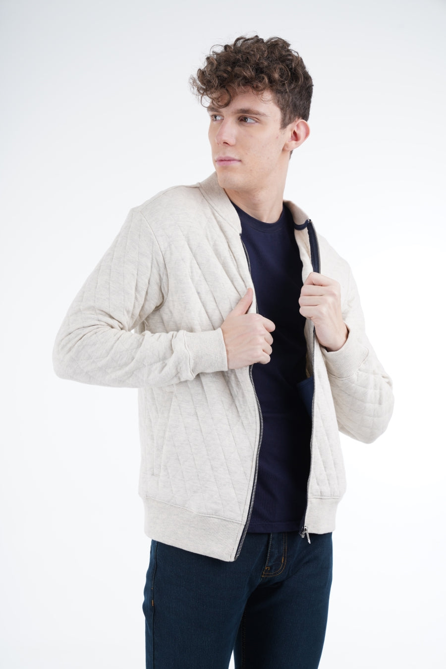 Oatmeal Quilted Jacket