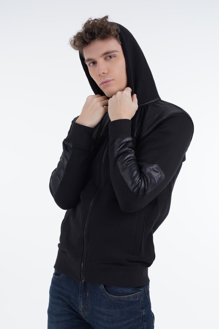 Leather Patch Hoodie