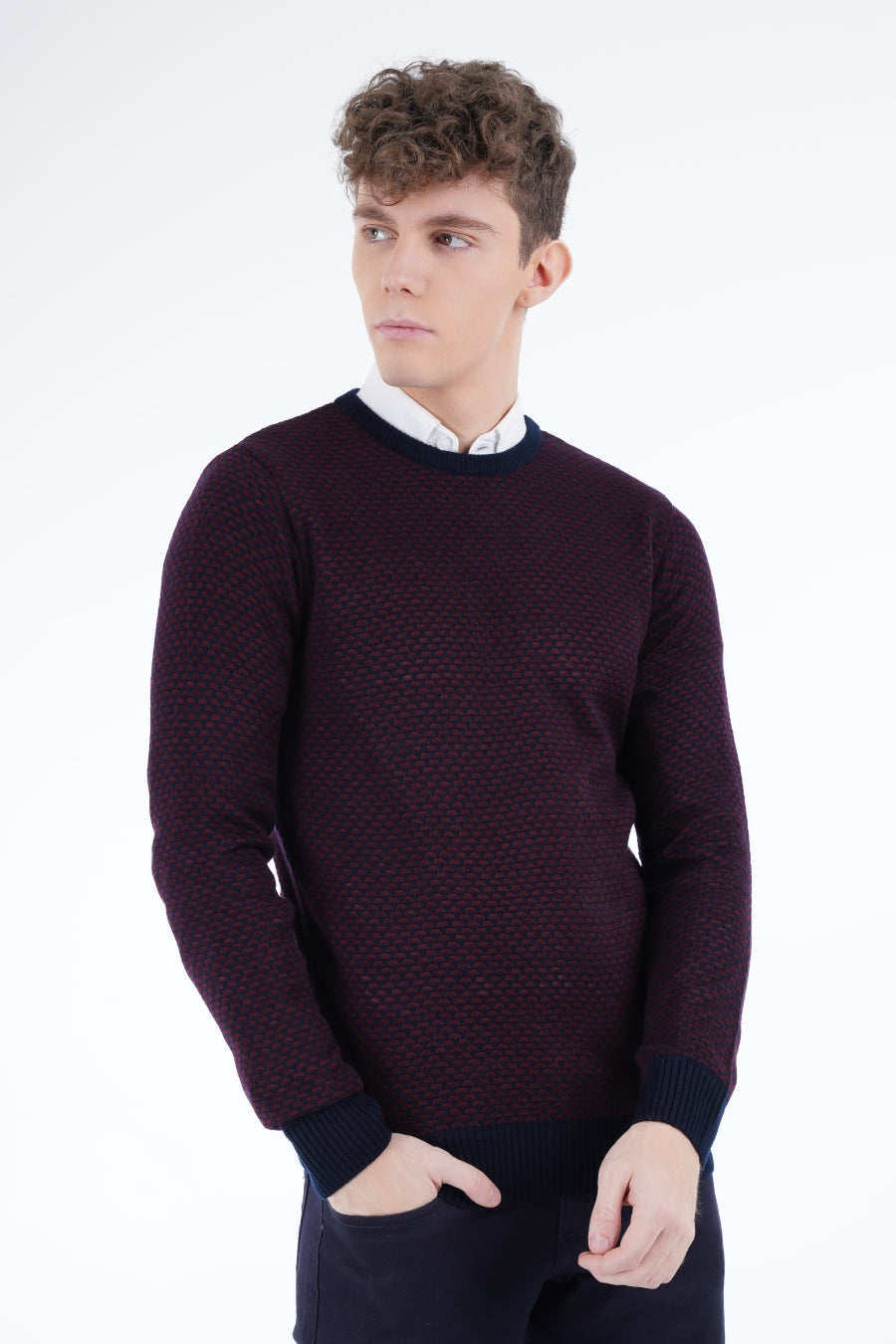 Navy Scale Sweater