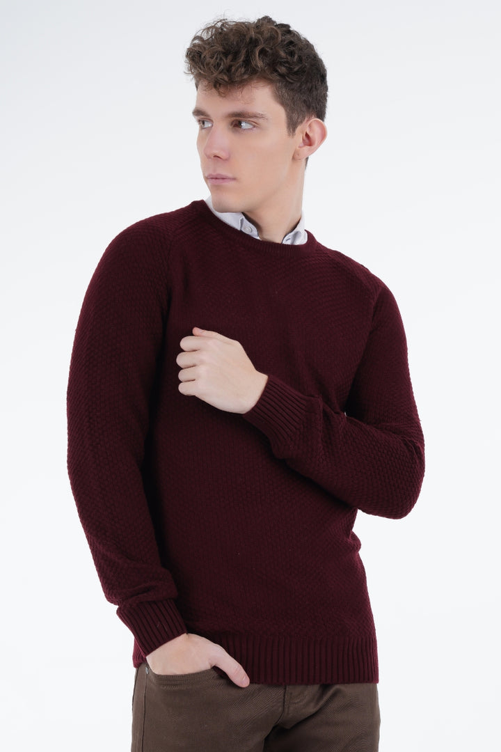 Maroon Knit Sweater Equator